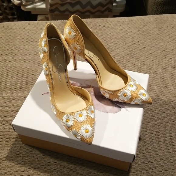 Jessica Simpson Shoes - Embroidered Daisy Heels